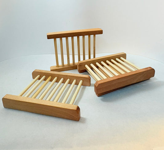 Tray for Felted Soaps | Sleek bamboo soap tray - Promotes fast drying between use - 4.5” x 3.3”
