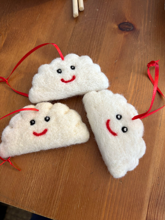Pierogis for ALL! | Fun pierogi ornament - Holiday-fare - 4" x 2" (approx.)