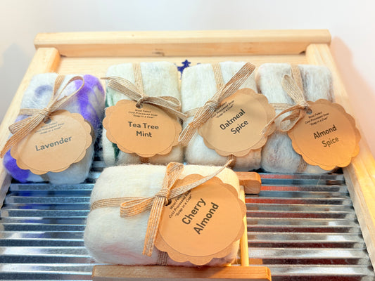 "Soap in a Coat" (Felted Soap) | Cold-processed soap - Natural - Long-lasting - 3.5 oz (approx.) - 10 varieties