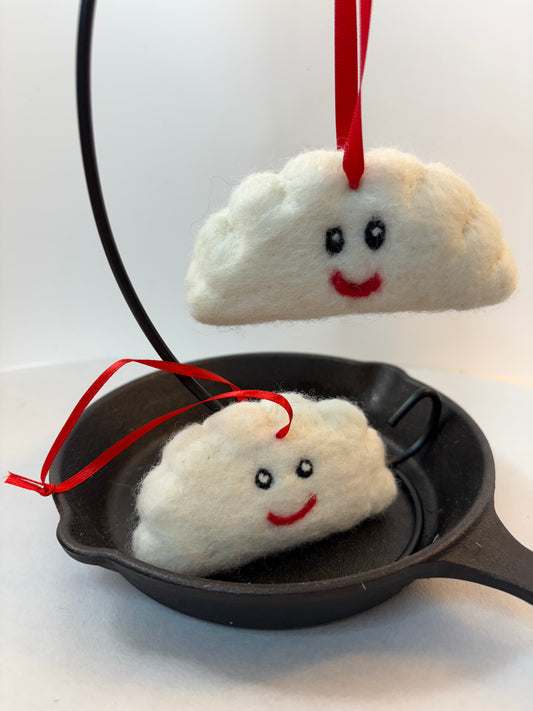 Pierogis for ALL! | Fun pierogi ornament - Holiday-fare - 4" x 2" (approx.)